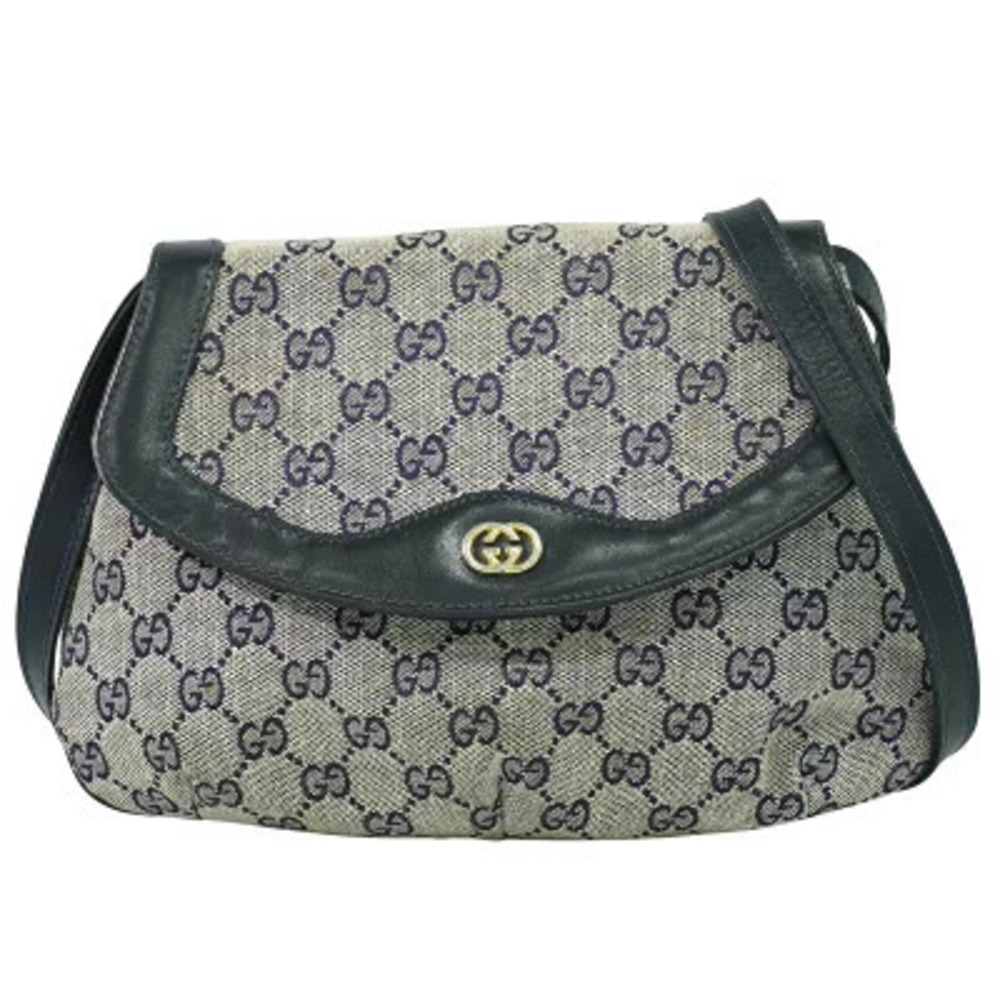 Gucci Abbey GG Canvas Shoulder Bag Blue Gray